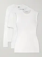 [Jil Sander] Jil Sander - Set Of Three Cotton-jersey Tops - White - small small White