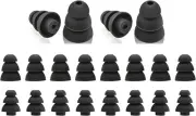 Zotech 20 Pcs Triple Flange Ear Tips Silicone Replacement Ear Buds Tips (Black)