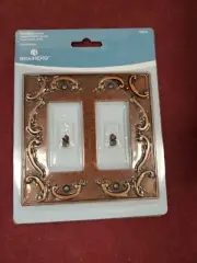 Light Switch Cover 2 Gang Brainerd # 405504 Sponged Copper