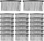 20Pcs Metal Wire Hair Clip Combs Headpiece Bridal Combs Wedding Hair Combs Decoration 20 Teeth Black Metal Side Hair Combs