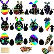 48Pcs Art Scratch Bookmarks,Colorful Ribbons, Scratch Bookmarks,DIY Party, Game Activity (48p)