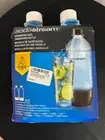 SodaStream Carbonating Bottle, (Pack of 2) 1 Liter, Clear, New In Package.