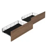 NNEDSZ 2x Trundle Drawers for Metal Bed Frame Storage with Wheels Balck & Walnut