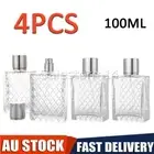 4PCS 100ML Refillable Perfume Atomizer Empty Flat Glass Spray Bottle Containers