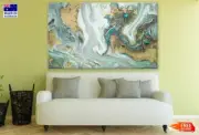 Green Gold & White Abstract Art Wall Canvas Home Decor Australian Made Quality