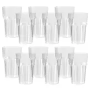 12PK Lemon & Lime 450ml Plastic Drinking Water Cup - Clear