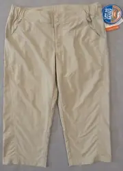 Columbia PFG Suncast Capri Pant Beige Size Small 100% Nylon NWT