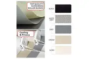 SUNSCREEN Roller Blinds 60cm~240cm(W)x210cm(D) 5 Colours