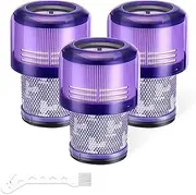 3 Pack Vacuum Filters Replacement Compatible with Dyson V11 Torque Drive V11 Animal V11 Complete V11 Extra V15 Detect V15s Detect Submarine Vacuums, Purple