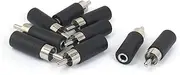 uxcell 9Pcs 3.5mm Mono Female Jack Socket to RCA Male Connector Adaptor Black