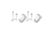 2x Sansai Dual USB Wall Charger USB C Charging Cable for Smartphones Samsung HTC