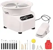 VEVOR Pottery Wheel, 11 inch Pottery Forming Machine, 450W Electric Wheel for Pottery with Foot Pedal and LCD Touch Screen, Direct Drive Ceramic Wheel with Shaping Tools for DIY Art Craft, White