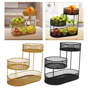 Three Tiered Wire Basket Stand Countertop Vegetable Bowl for Storage Fruit
