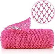 ZOCY African Net Sponge, Authentic Exfoliating Body Scrubber for Bath and Shower, Multiple Textures with Gentle Deep Exfoliating and Rich Lather for All Skins (Pink)