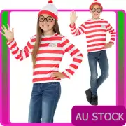 Licensed Child Girls Boys Wheres Wally Waldo Costume Book Week Kids Teen T-Shirt