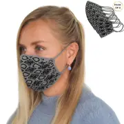 Pack of 5 solid knitted Face Mask two layers reusable washable bandanas