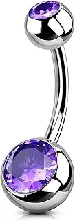 [OUFER Body Piercing] Internally Titanium Navel Piercing 10/12/14/16 mm Navel Bars Piercing 14G Belly Bars Ring Piercing Jewellery