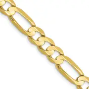 24 Inch 10K 6.75mm Concave Open Figaro Chain