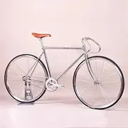Retro Fixed Gear Bike 52cm Steel Frame Silver Electroplating Single Speed Bicycle Aluminums Alloy Wheel Downward Handlebar