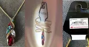 NEW-NAPIER 16" GOLD NECKLACE WITH MULTI COLORED RINESTONE PENDANT