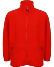 RS Pro Premium UNISEX ZIPPED FLEECE JACKET Elasticated Cuffs, Red- Size S Or M