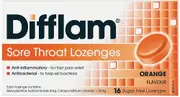 Difflam Sore Throat Orange 16 Lozenges