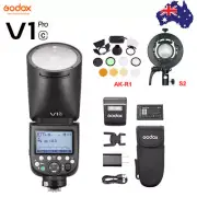 Godox V1Pro C TTL HSS Round Head Flash For Canon + AK-R1 Accessory + S2 Bracket