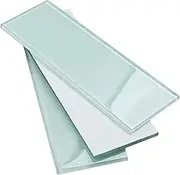 Adedeo Glass Subway Tile 4 x 12 Inch Light Green for Kitchen Backsplash Bathroom Wall Pack of 12 Sheets