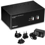 2-Port Dual Monitor DisplayPort KVM Switch with Audio, 2-Port USB 2.0 Hub, 4K...