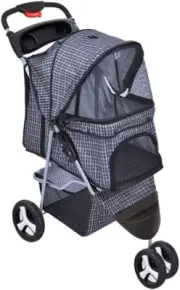 3 Wheels Pet Stroller Dog Cat Cage Puppy Pushchair Travel Walk Carrier Pram Blac
