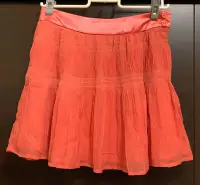 在飛比找Yahoo!奇摩拍賣優惠-DOUBLE天母嚴選氣質壓摺短裙—橘M號全新