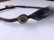 Women Feather Peacock Race Melbourne Cup Braided Hair Band Headband Fascinator