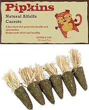 Petface Pipkins Alfalfa Edible Carrots - 6 Pack - Ideal for Rabbits, Guinea Pigs, Rats, Mice - Small Animal Toy & Treat - 0.00416667 kg