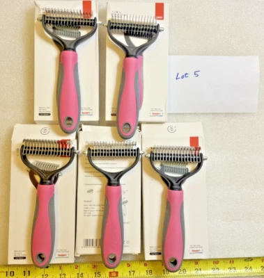 2side Dog Brush Shedding Dematting Pet Grooming Cat Hair Undercoat Rake Comb Lot