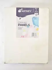 Artkey Canvas Panel Boards 8" x 10" 12 Pack White Double Primed Painting Art