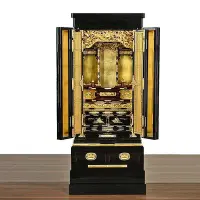 在飛比找Yahoo!奇摩拍賣優惠-日式24k金箔帶門神龕佛龕