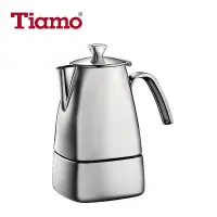 在飛比找Yahoo!奇摩拍賣優惠-Tiamo 不銹鋼摩卡壺家用煮咖啡壺戶外露營煮咖啡意式摩卡壺