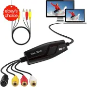 VHS to Digital Converter USB Video Capture Card VCR Hi8 Mini DV to PC Mac.
