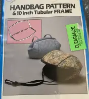 Vtg Rare 1990 Ghee's EZ International Handbag pattern & 10" Tubular Frame