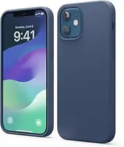 elago Liquid Silicone Case Designed for iPhone 12 Case & Designed for iPhone 12 Pro Case (6.1"), Premium Silicone, Full Body Protection : 3 Layer Shockproof Cover Case (Blue)