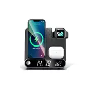 3 in 1 Wireless Charger Digital Alarm Clock with LED Display 15W Fast Charging Station