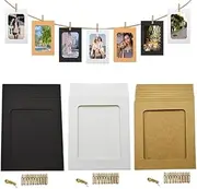 30Pcs Paper Photo Frames, 4x6 Inch Kraft Paper Picture Frames, Hanging Photo Display Banner, DIY Clip Photo Display Holders for Home, Office, Wedding, and Party Decor