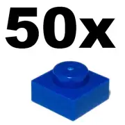 NEW LEGO - PLATES - 1 x 1 - Blue plate x 50 - 1x1