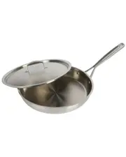 Babish 12.5in Stainless Steel Tri-Ply Double Riveted Fry Pan with Lid