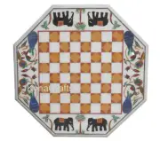 Octagon Marble Coffee Table Top Gesmtone Inlay Work Corner Table with Royal Look