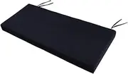 B Baosity Indoor Outdoor Bench Cushion Porch Swing Seat High Density Foam Bench Pad Loveseat Pad for Front Porch Swing Garden Couch, Black