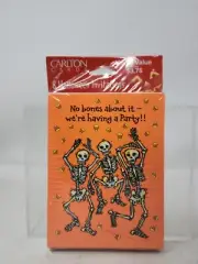Set of 8 - Vintage Skeleton Halloween Party Invitations - Neon Day-glo Carlton