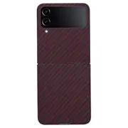 For Samsung Galaxy Z Flip4 5G Phone Shell Big Lens Cutout Aramid Fiber 1500D Coarse Texture Case