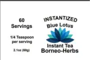 INSTANTIZED Blue Lotus Tea by Borneo-Herbs 2.1oz