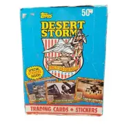 Topps 1991 Desert Storm Trading Cards Stickers Wax Box 36 Packs Unopened Sealed